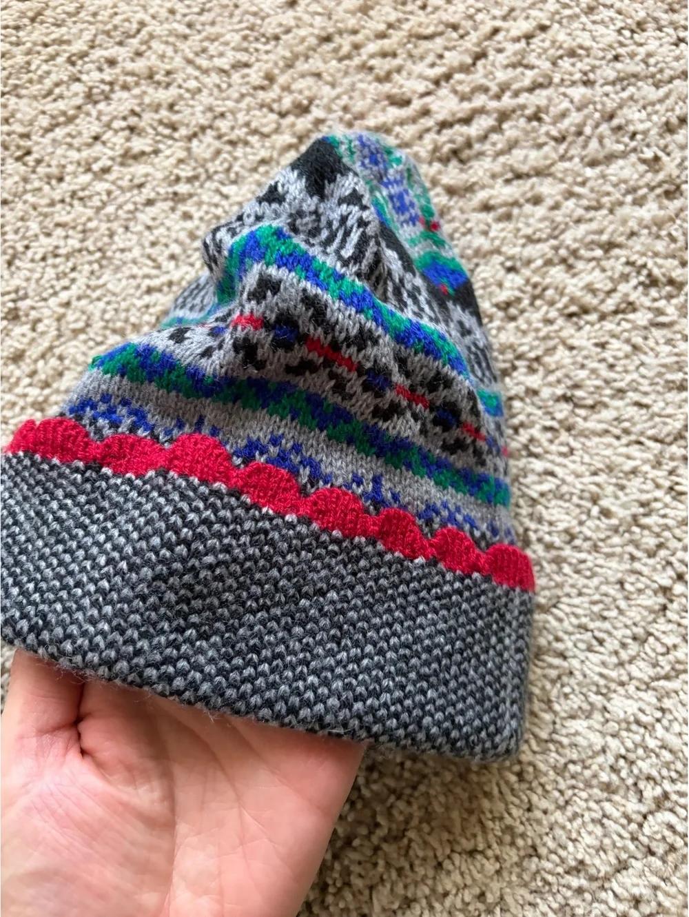 NWT Eddie Bauer beanie knit heat multicolor Nordic pattern